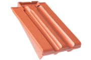 Granat 13V Ortgangziegel naturrot links